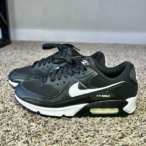 Nike Air Max 90 Shoes Womens Size 7 Black White Running Sneakers DH8010-002